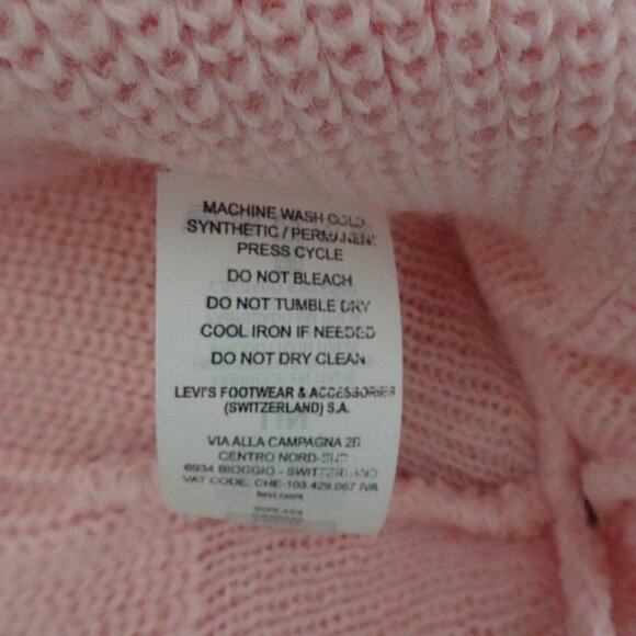 Beanie Hat Pink Knit Winter Levi\'s Brand One Size NEW Made in Italy main image 7